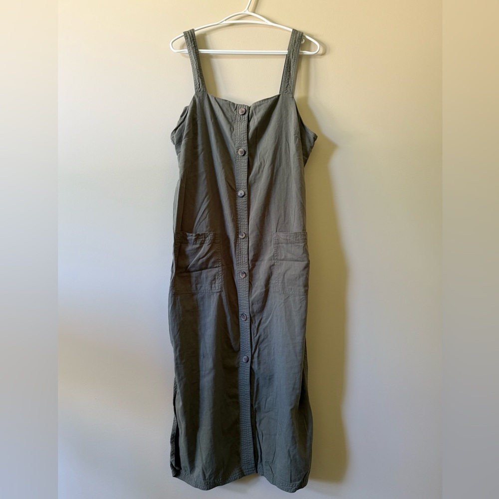 Joe Fresh Olive Button-Front midi dress